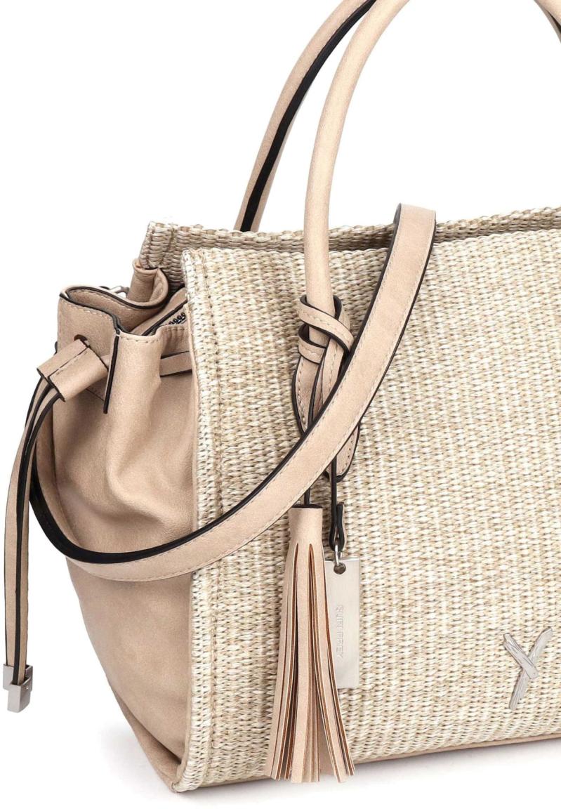 2. WAHL Kurzgrifftasche Cassy Suri Frey Lighttaupe Naturbast Beige