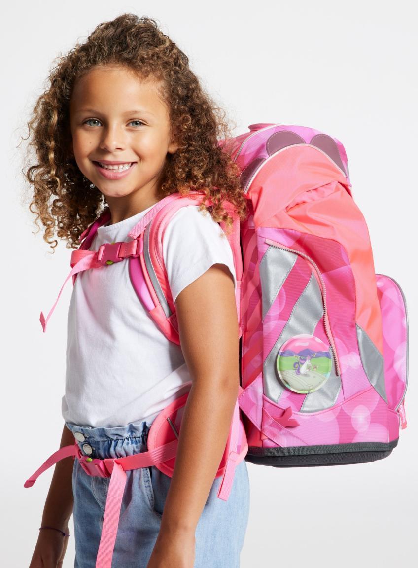 2.Wahl - ergobag pack KuntBärbuntes Einhorn Schultaschenset neonpink 6-teilig Sportrucksack Pennal