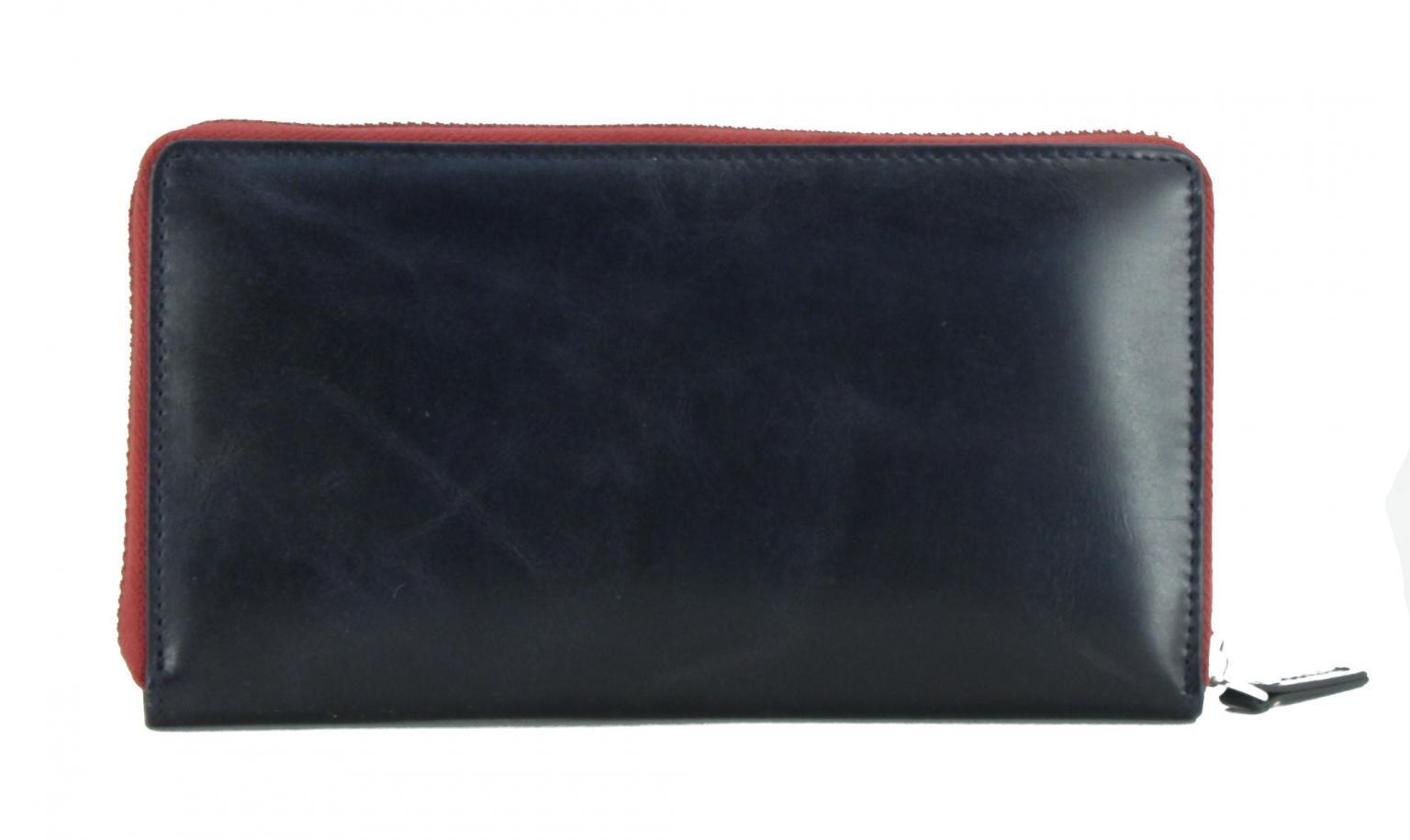 2.Wahl Ziparound Börse Maitre sohren Dietrun LH12Z Purse dunkelblau rot