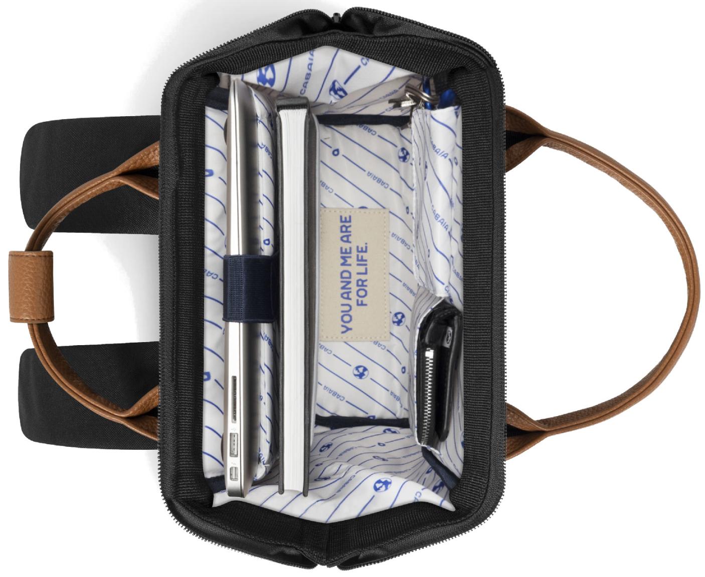 Adventurer Cabaia schwarz Perlon Cologne braun Small nachhaltig Tagesrucksack