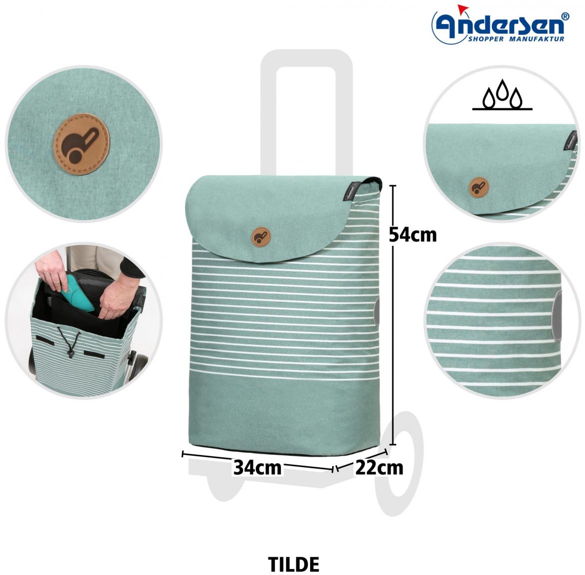 Andersen Einkaufstrolley Royal Shopper Tilde Mint grün gestreift