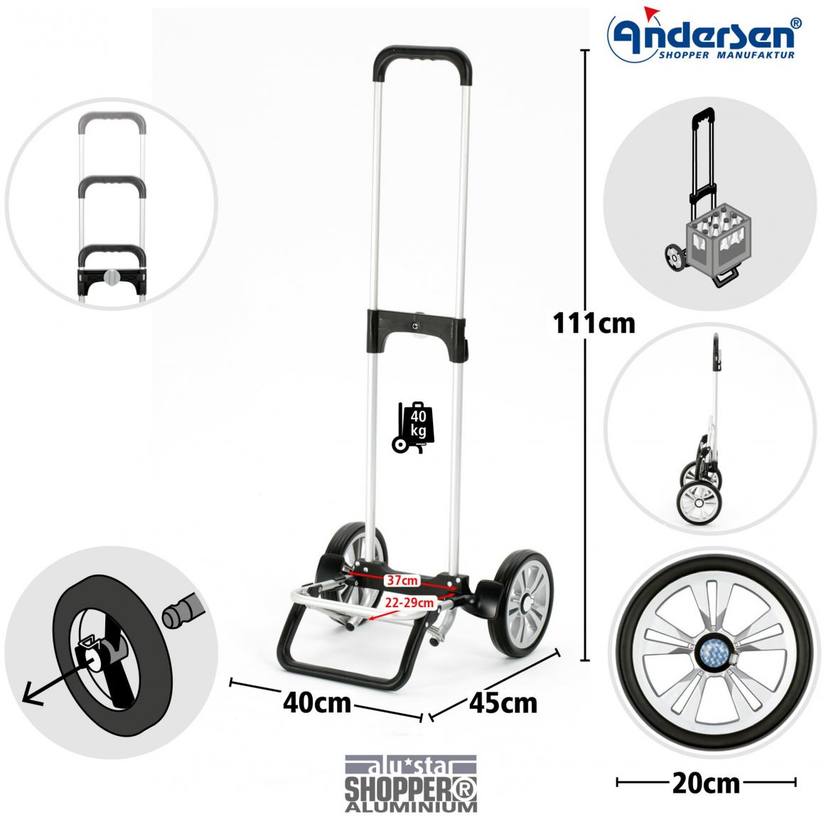 Andersen Einkaufstrolley rot gestreift Unus Shopper Tilde