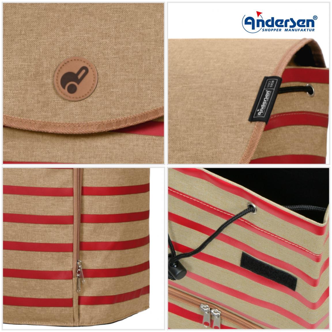 Andersen Komfort Shopper mit Eske Rot Einkaufstrolley Sitzfläche