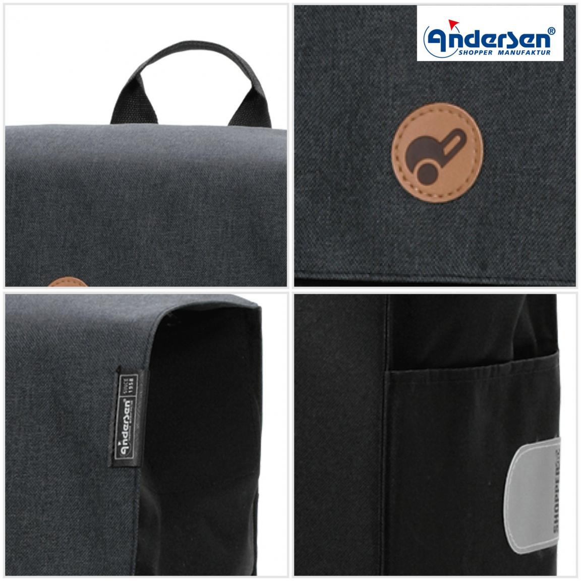 Andersen Komfort Shopper mit Hera schwarz Einkaufstrolley mit Sitzfläche