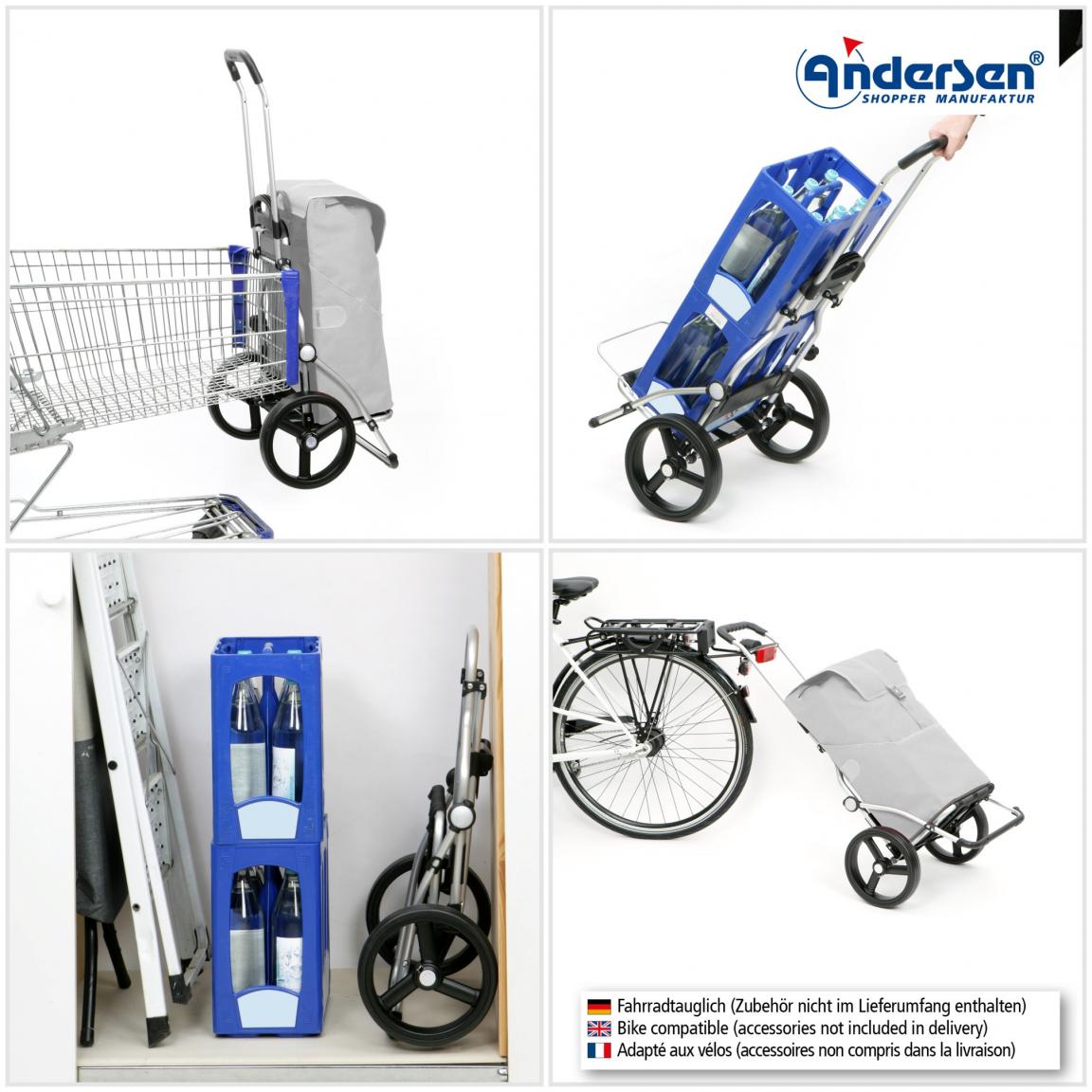 Andersen Shoppingtrolley Royal mit Tasche Fita schwarz braun Punkte