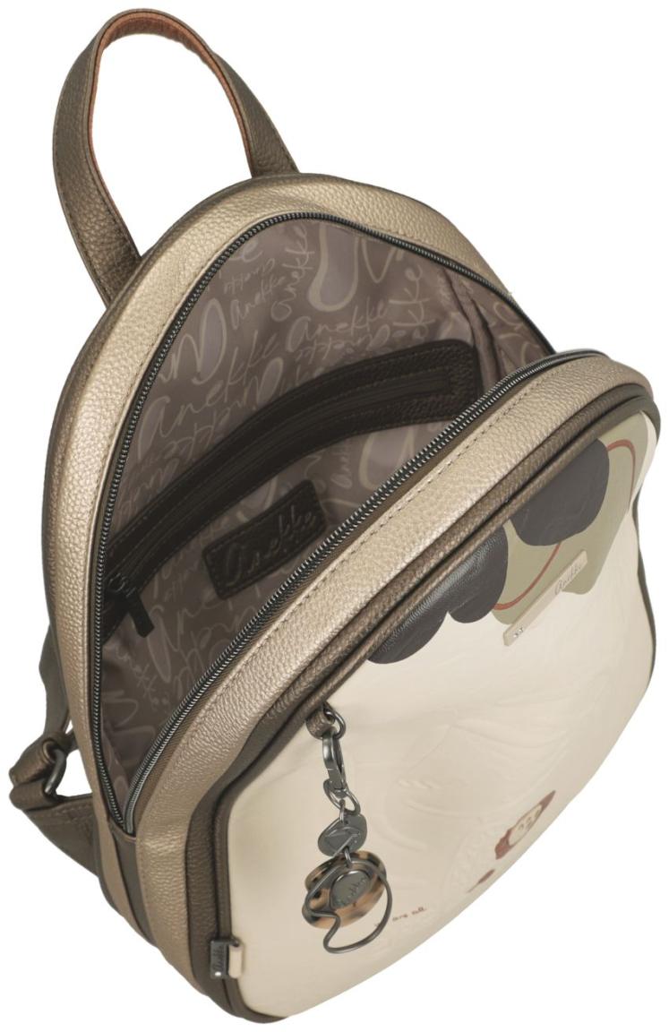 Anekke Backpack feminin Sophia beige Silhouette metallic Gaia