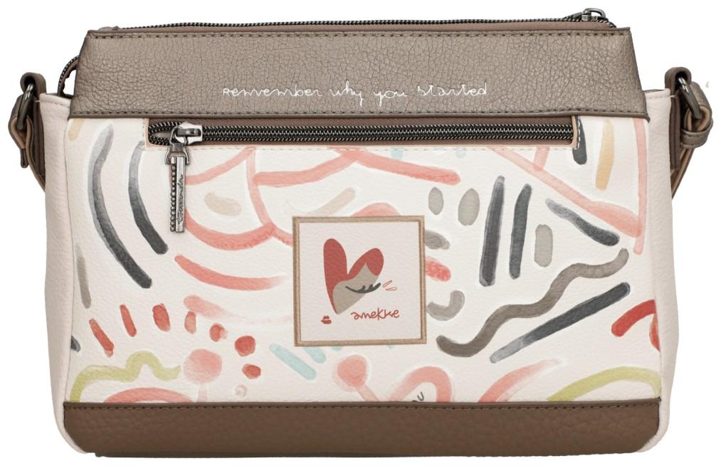 Anekke Damentasche beige Muse Olympia metallic Fackel Ziernieten