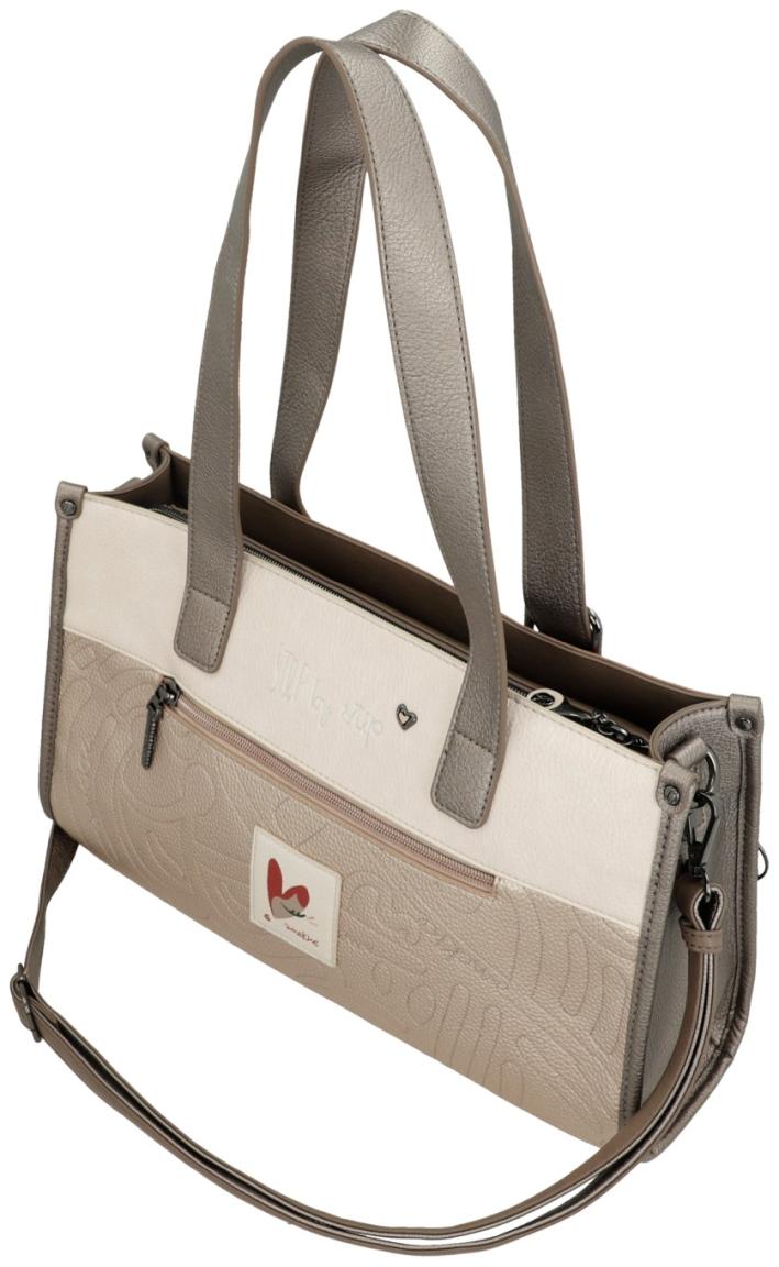 Anekke Handtasche metallic Muse Olympia stilisiert Print farbenfroh