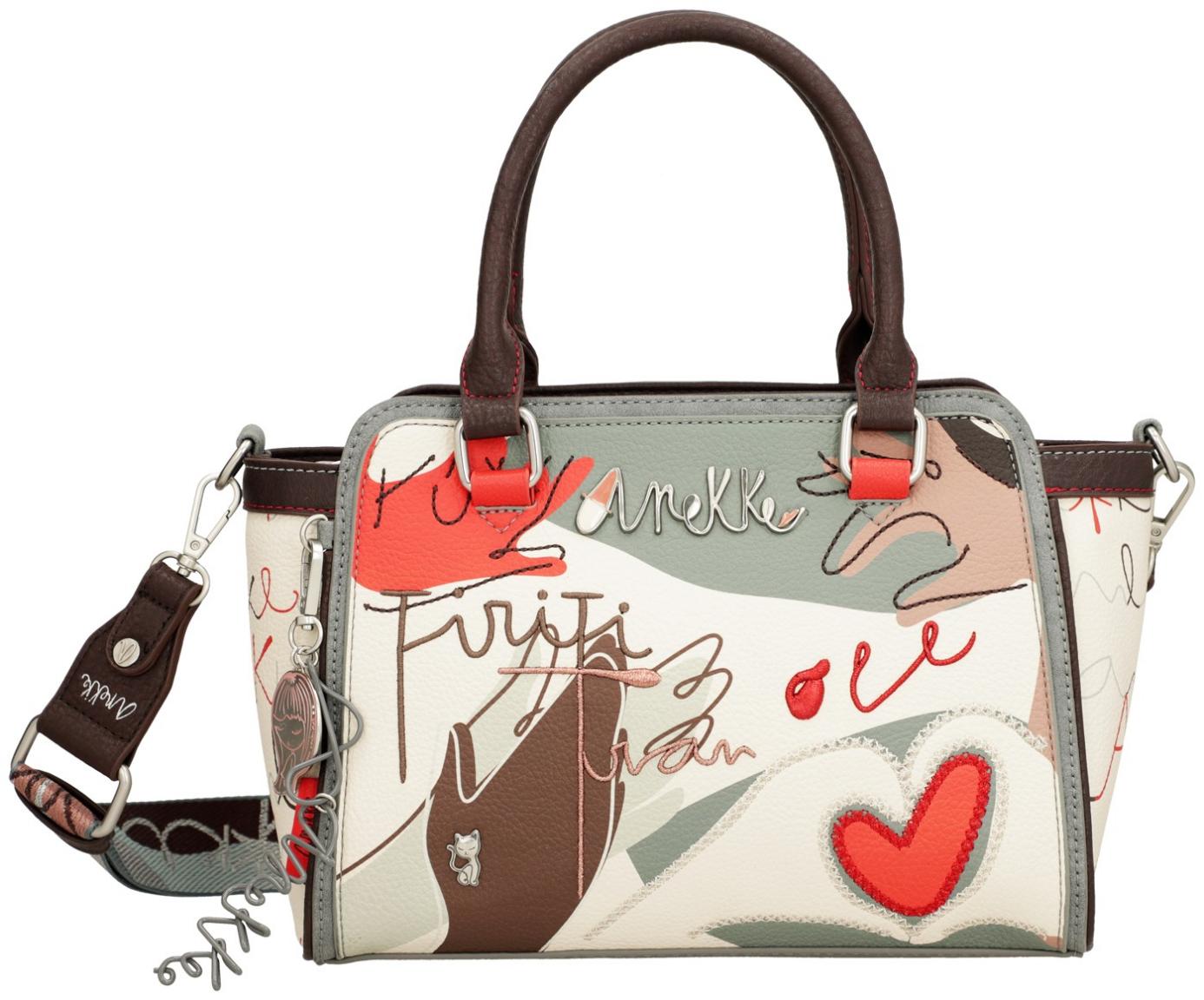 Anekke Henkeltasche bestickt beige bunt Alma Ole Spanien
