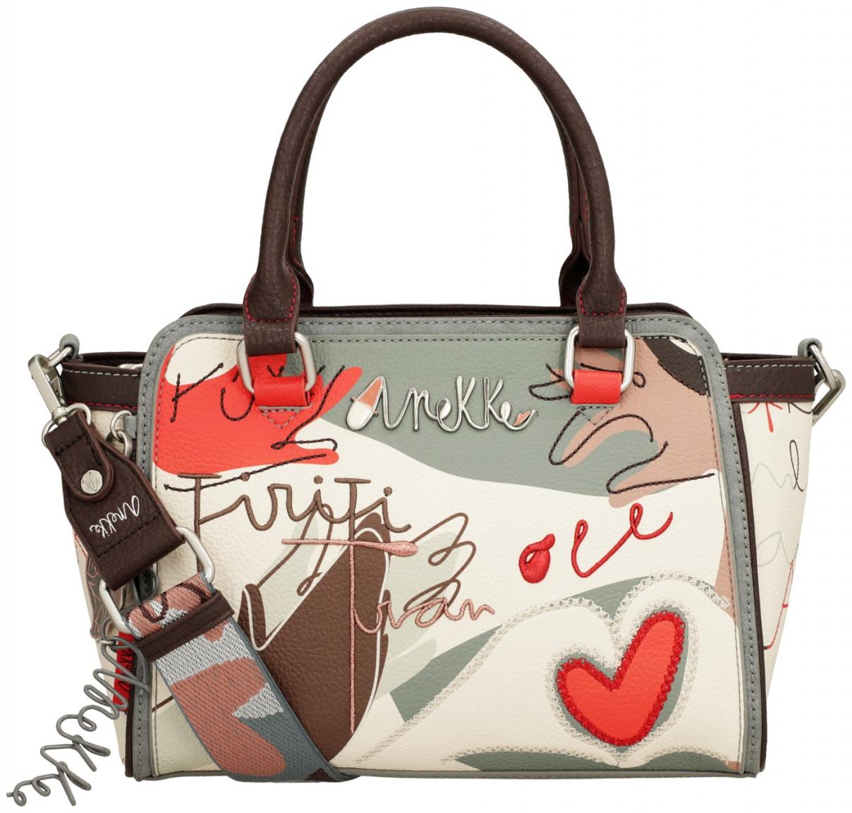 Anekke Henkeltasche bestickt beige bunt Alma Ole Spanien