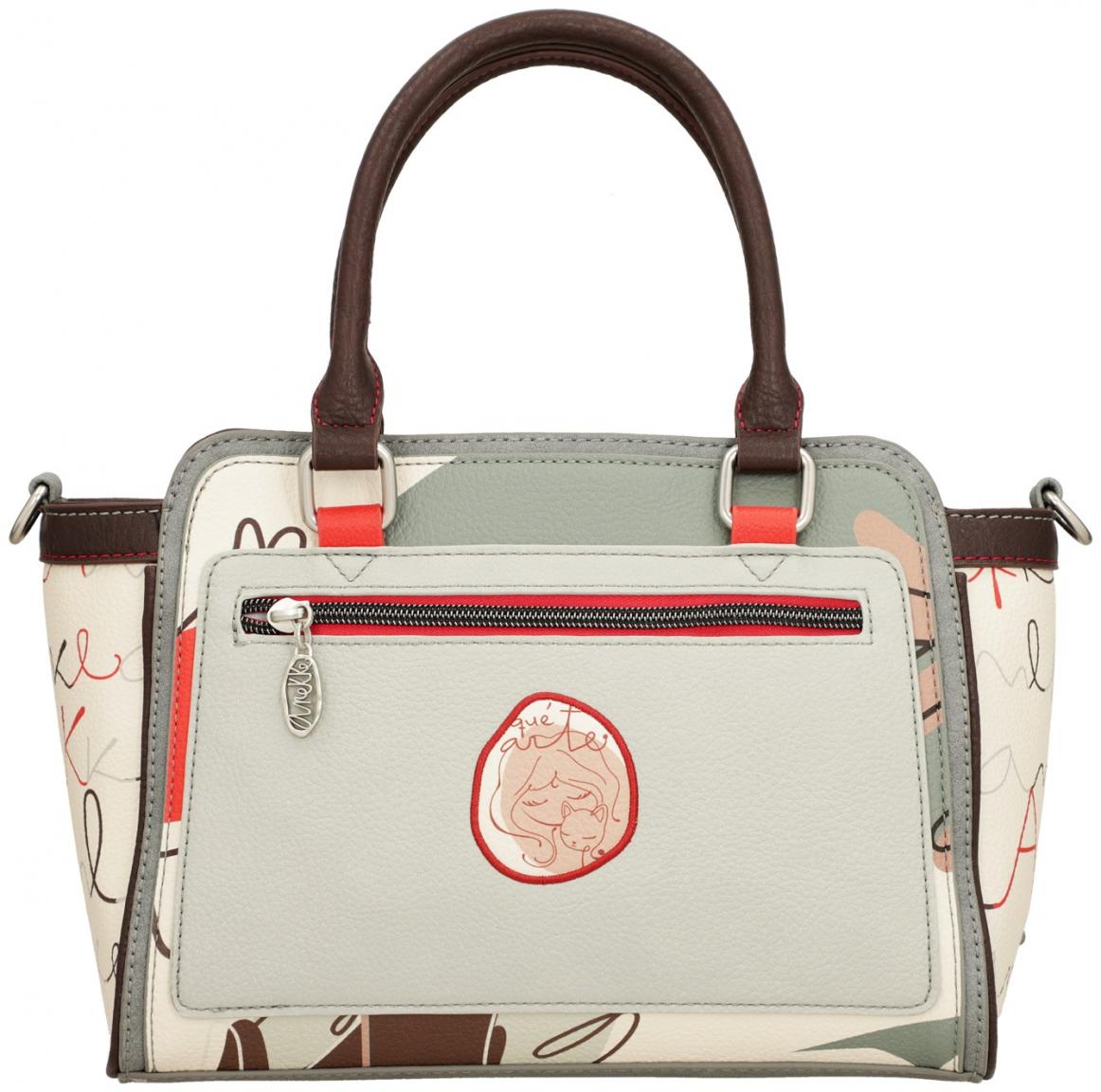 Anekke Henkeltasche bestickt beige bunt Alma Ole Spanien