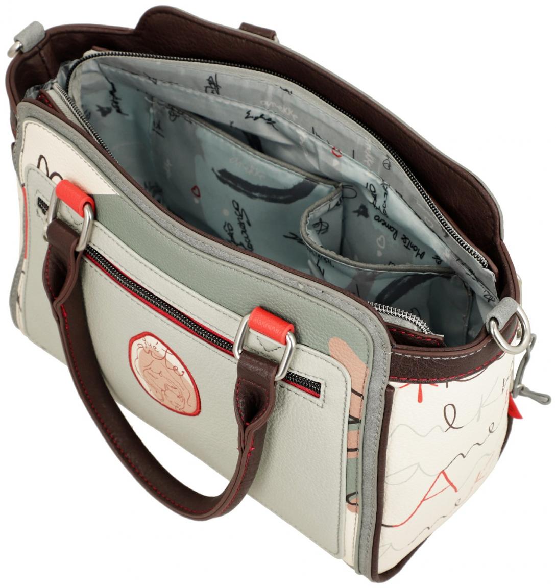 Anekke Henkeltasche bestickt beige bunt Alma Ole Spanien