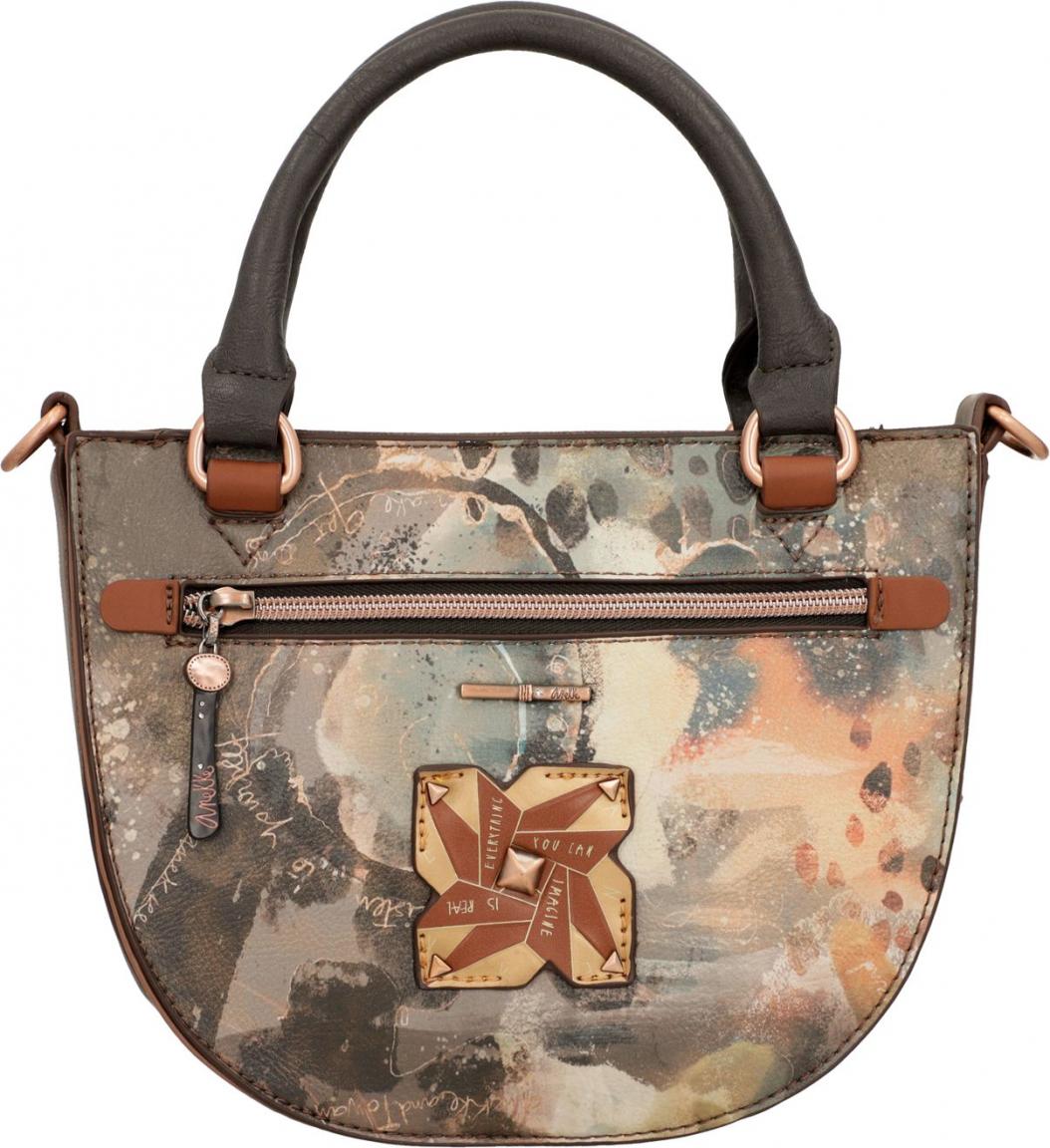 Anekke Kurzgrifftasche Shoen braun Japan Künstlerin Glitzer