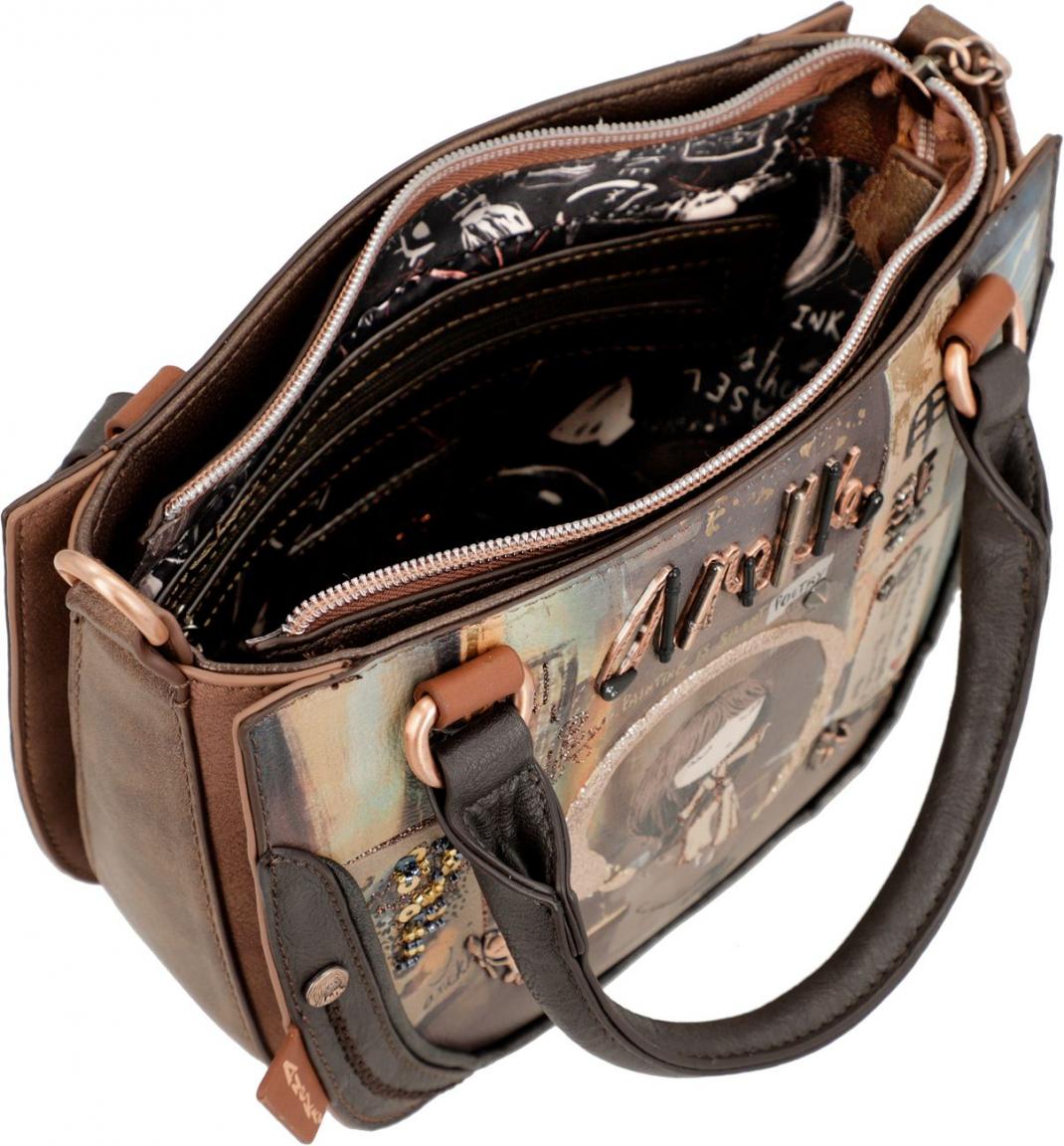 Anekke Kurzgrifftasche Shoen braun Japan Künstlerin Glitzer
