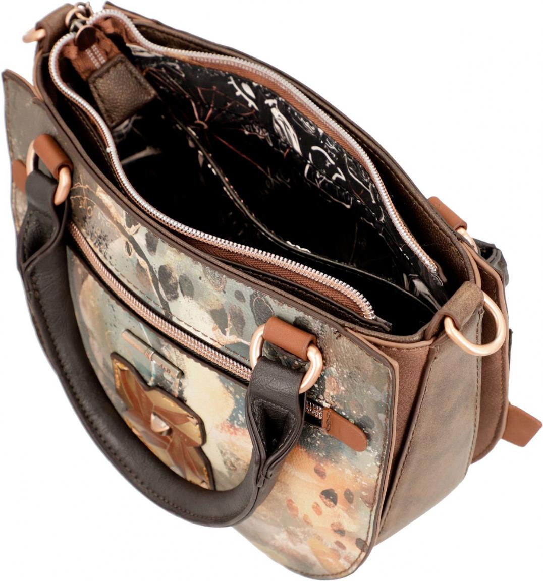 Anekke Kurzgrifftasche Shoen braun Japan Künstlerin Glitzer