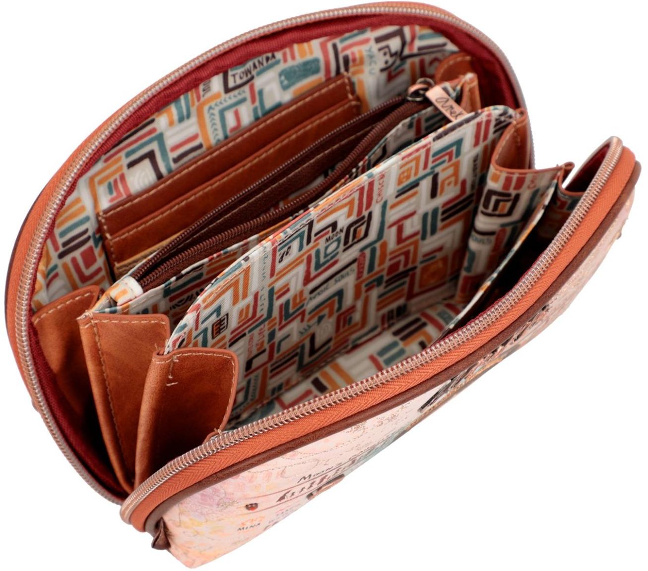 Anekke Menire Big Wallet mit Handschlaufe Bunter Print Kriegerin