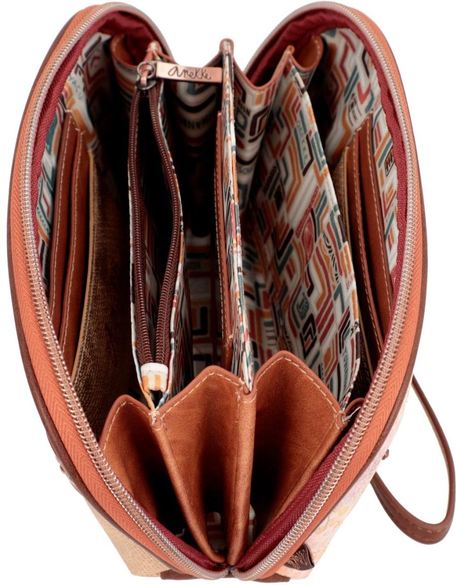Anekke Menire Big Wallet mit Handschlaufe Bunter Print Kriegerin