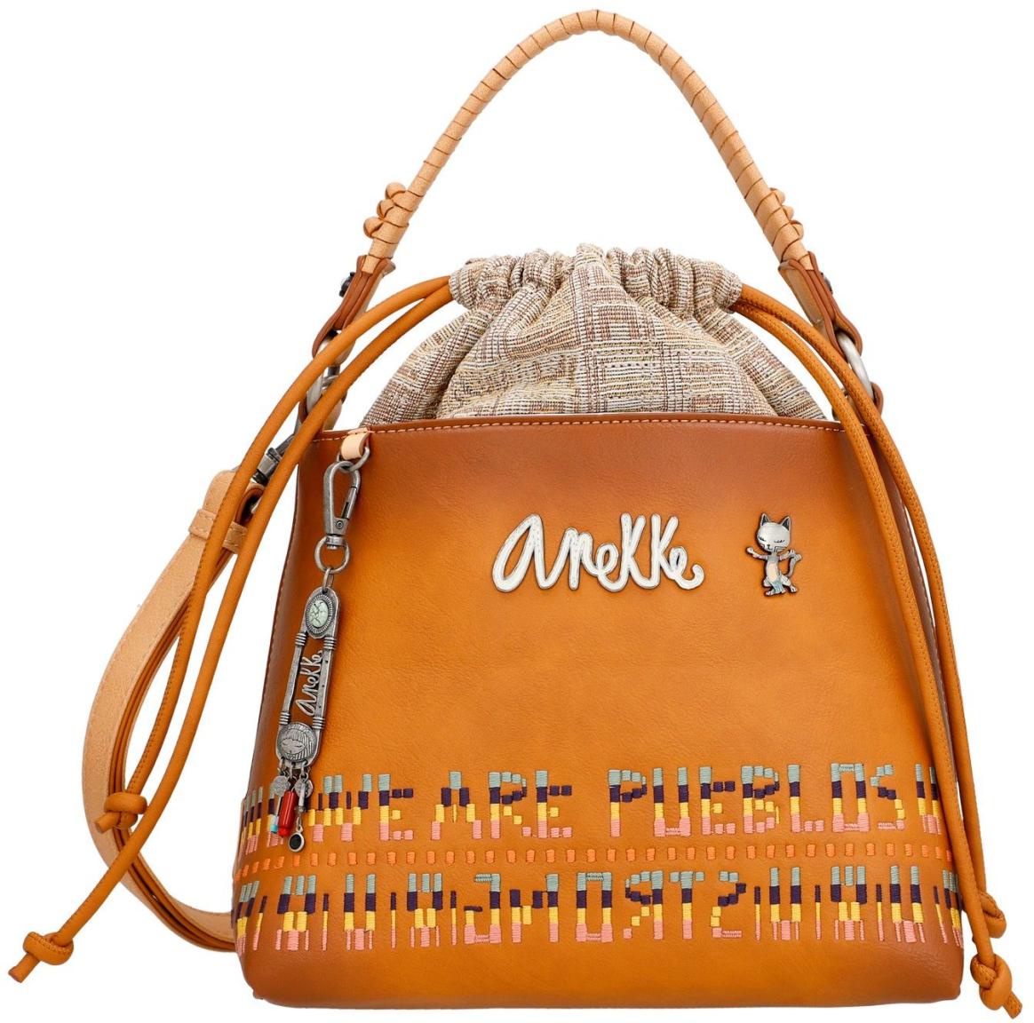 Anekke Menire Bucket Bag Magic Souls braun Stickerei Glitzer Zugband