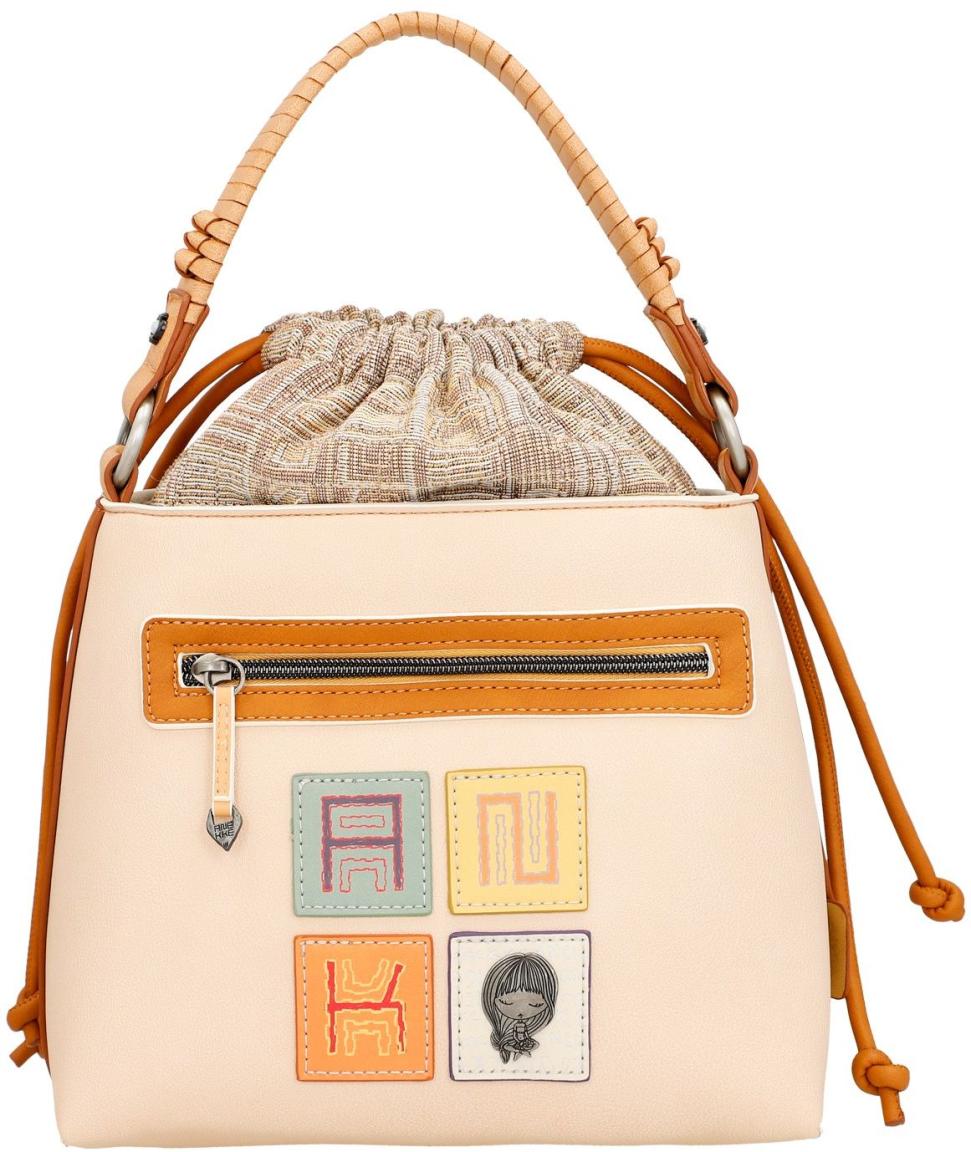 Anekke Menire Bucket Bag Magic Souls braun Stickerei Glitzer Zugband