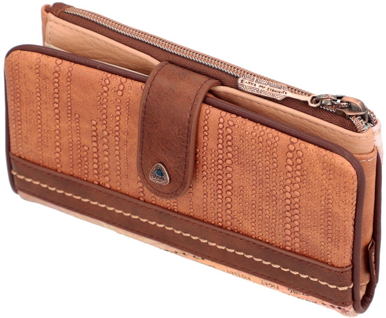 Anekke Menire Damen Brieftasche mit Riegel Bunt Beige