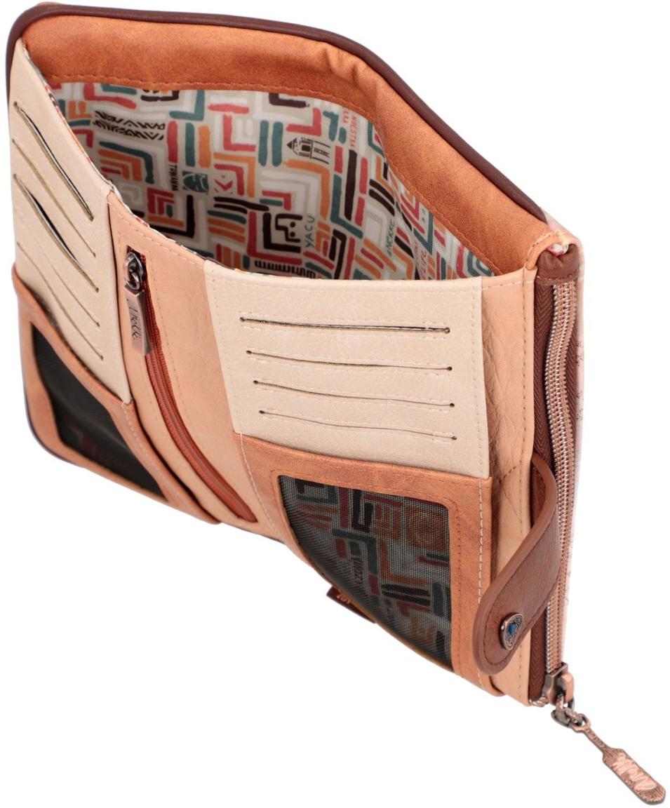 Anekke Menire Damen Brieftasche mit Riegel Bunt Beige