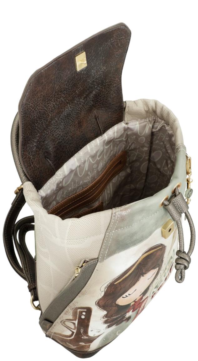 Anekke Muse Damenrucksack Drawstring Überschlag Taupe