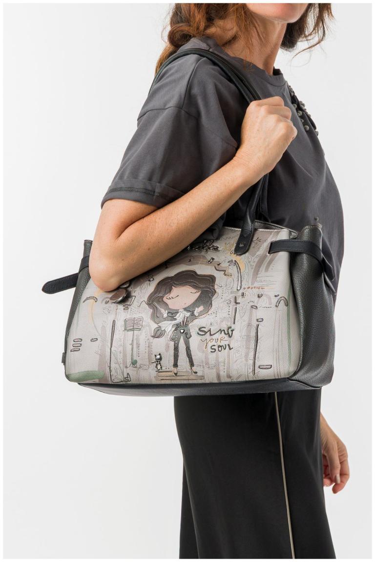 Anekke Orchestra Schultertasche Portrait - Silber