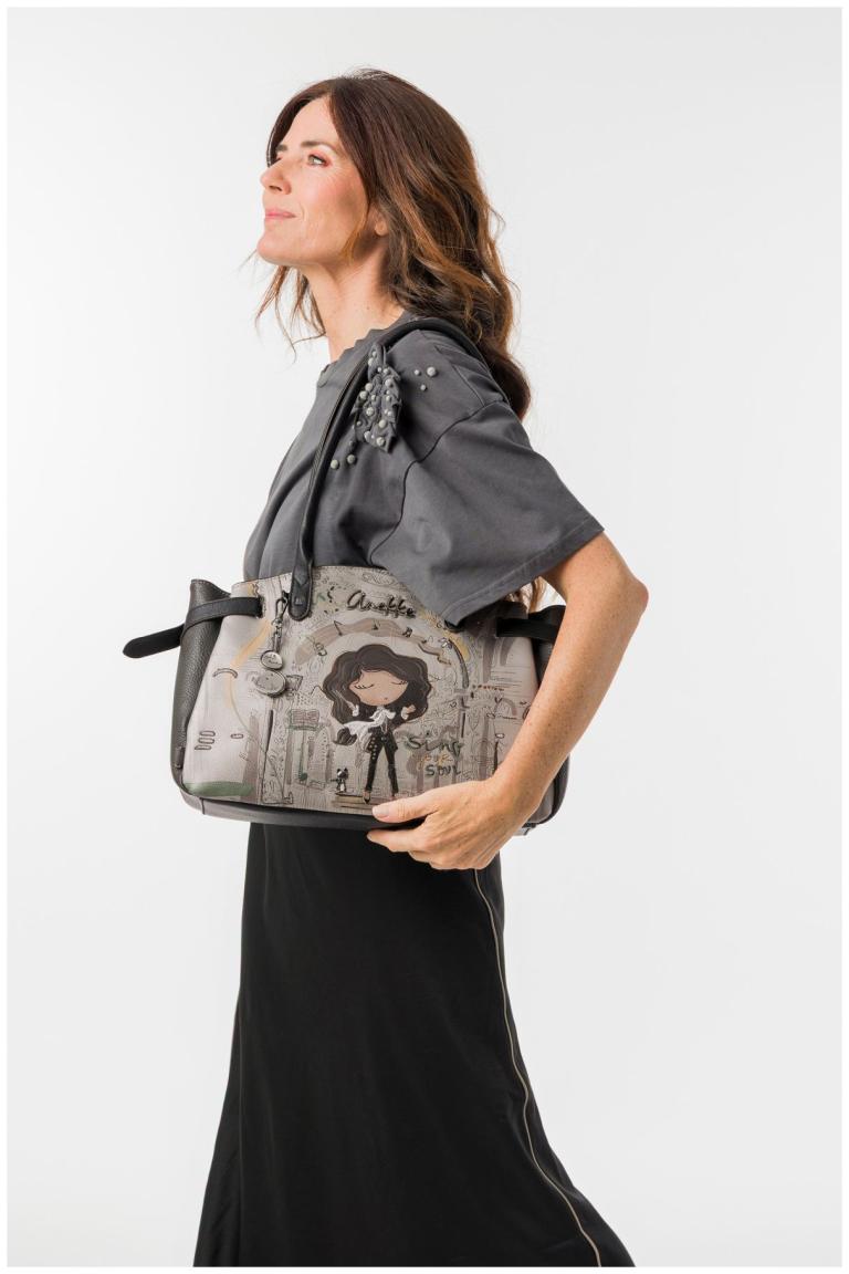 Anekke Orchestra Schultertasche Portrait - Silber