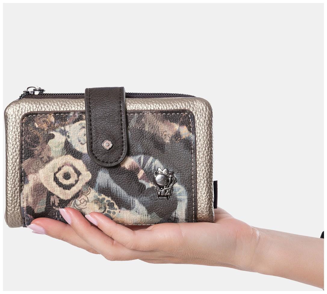 Anekke Real Wallet flexibel Glitzer beige taupe