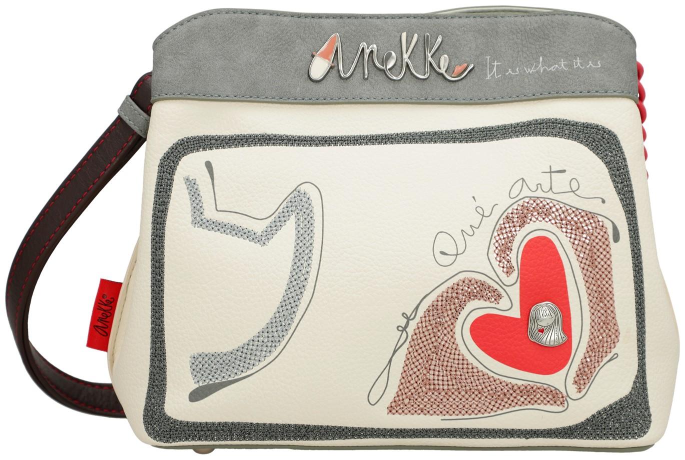 Anekke Schultertasche Alma Ole Miro Kunst Händeprint Hell