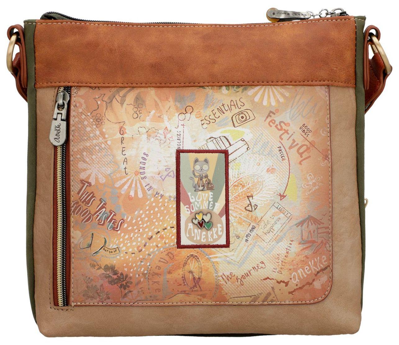 Anekke Schultertasche Peace and Love Beige