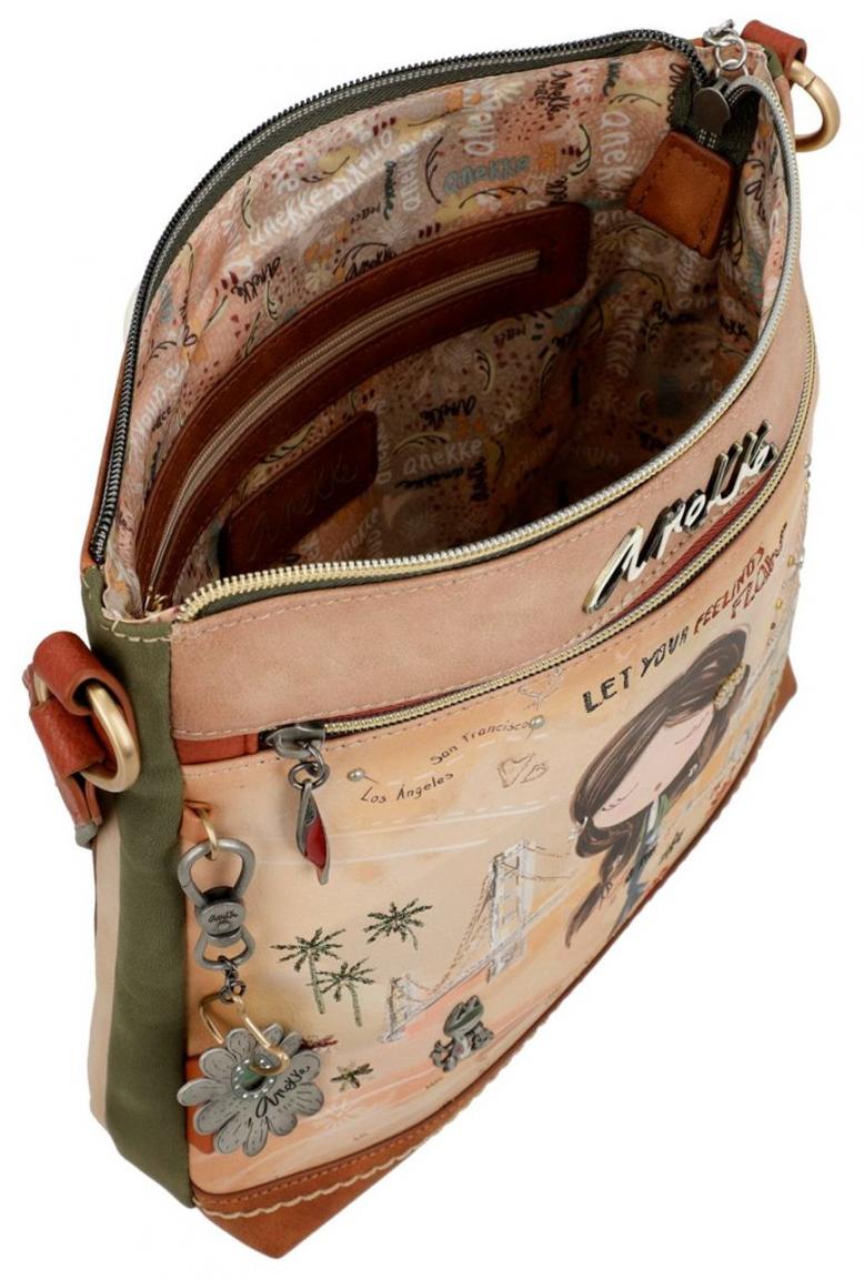 Anekke Schultertasche Peace and Love Beige