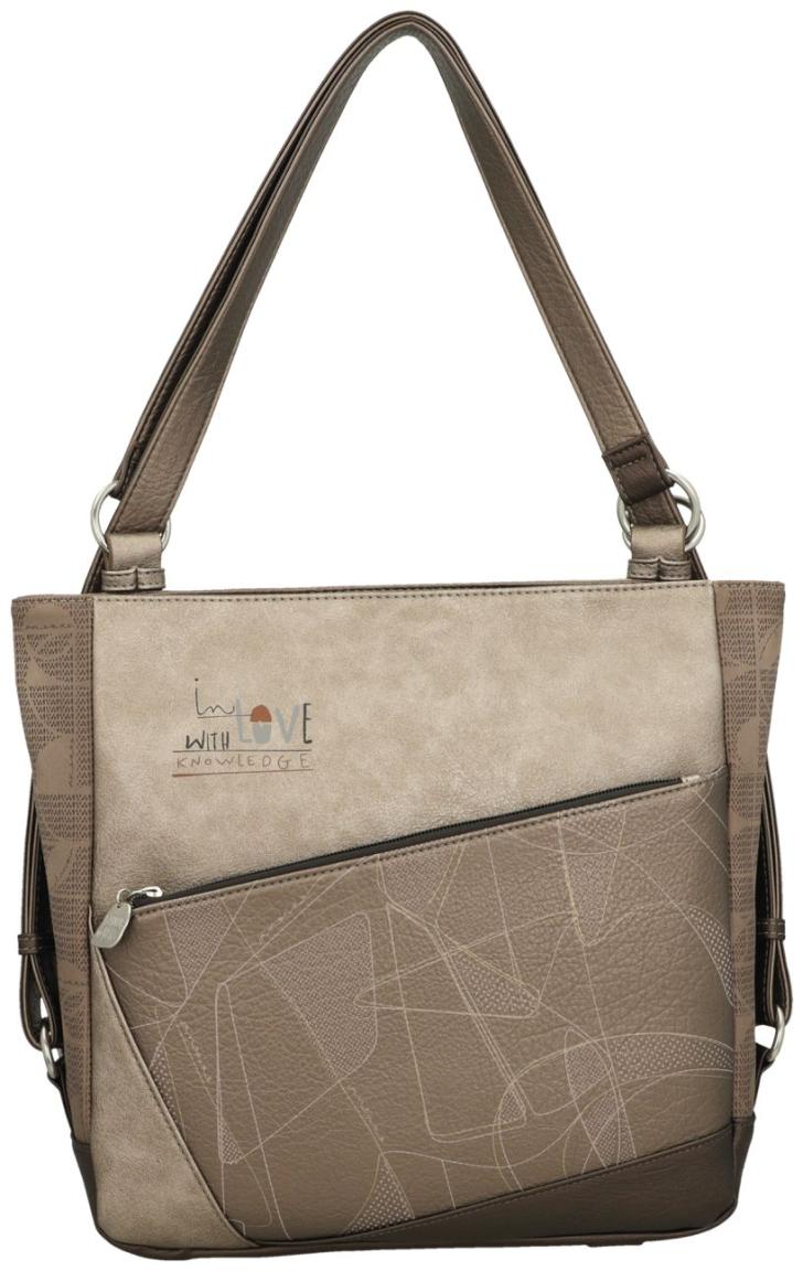 Anekke Taschenrucksack Sophia beige filigran Metallic Print