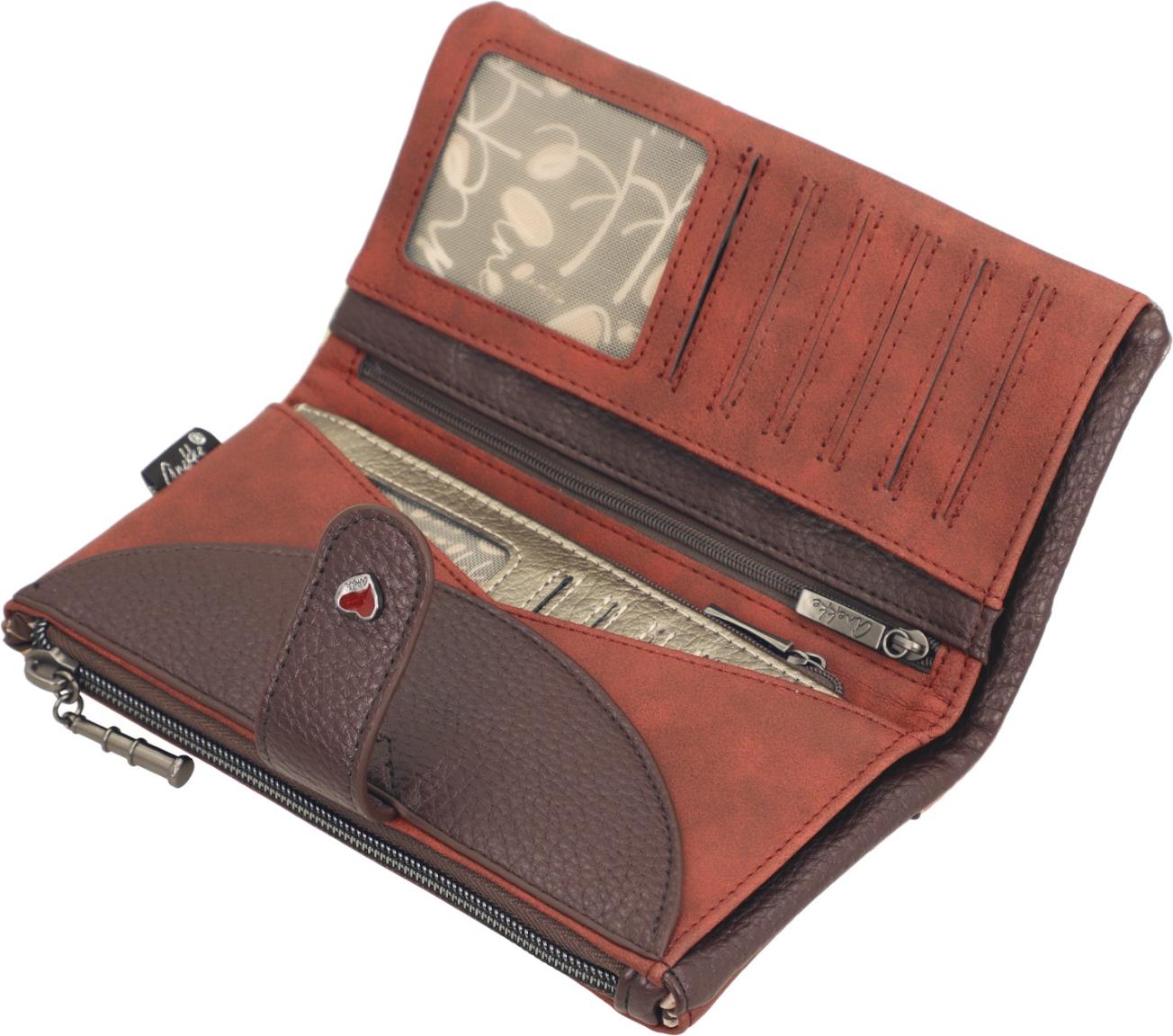 Anekke Tulip Odyssey Brieftasche Nieten - Bordeaux