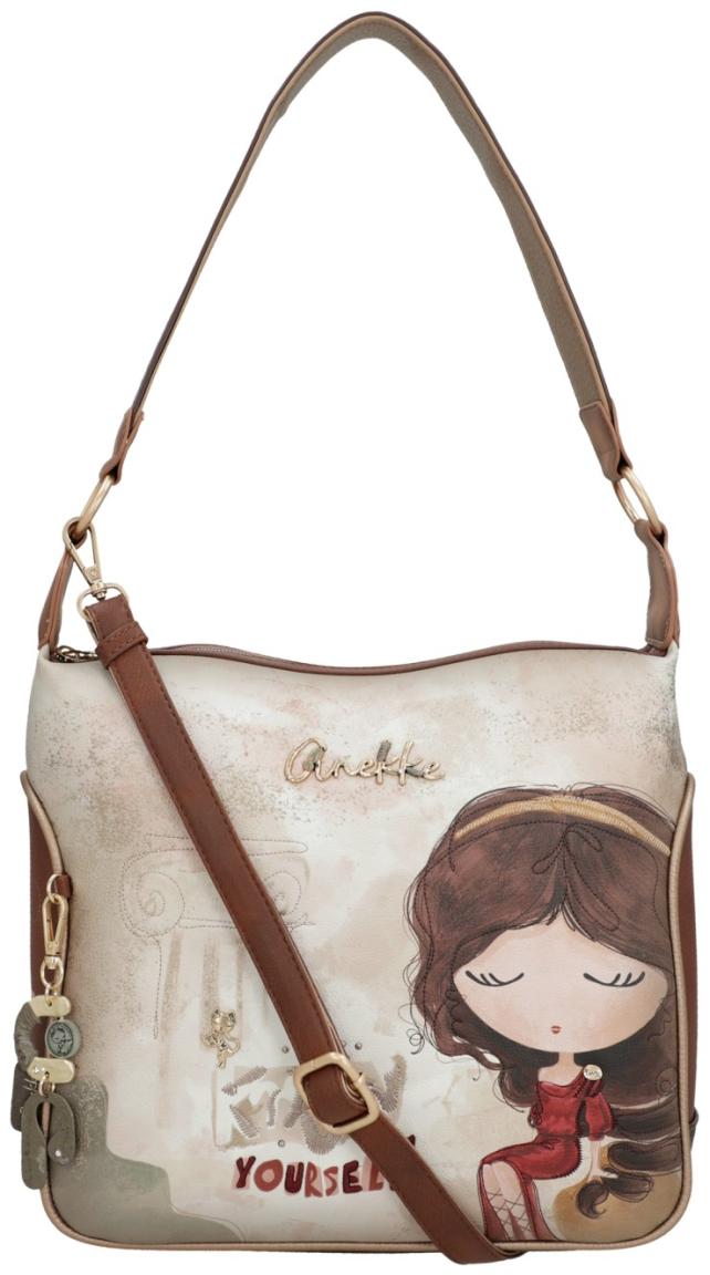 Anekke Umhängetasche MUSE Beige mit Print