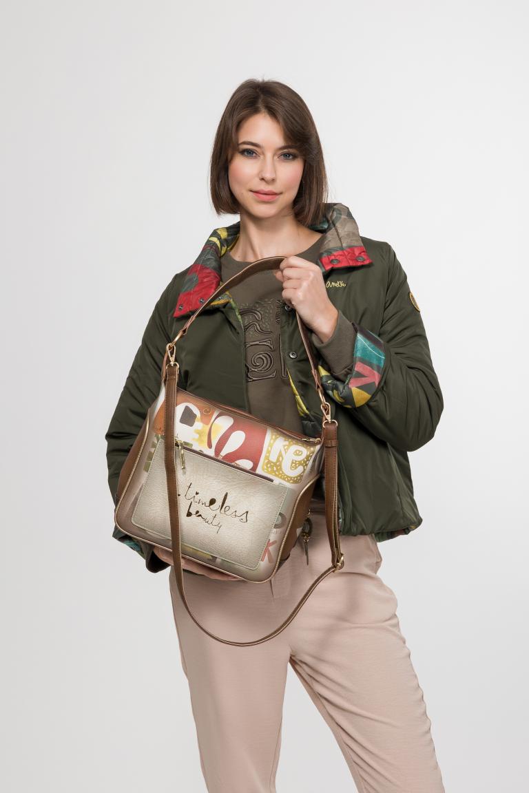 Anekke Umhängetasche MUSE Beige mit Print