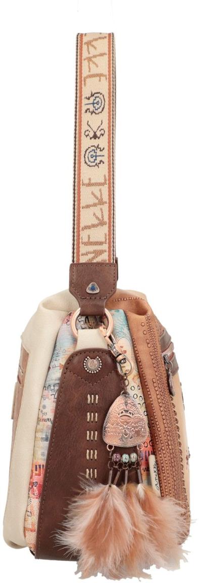 Anekke beige Handtasche Federn indigen Menire Tribe