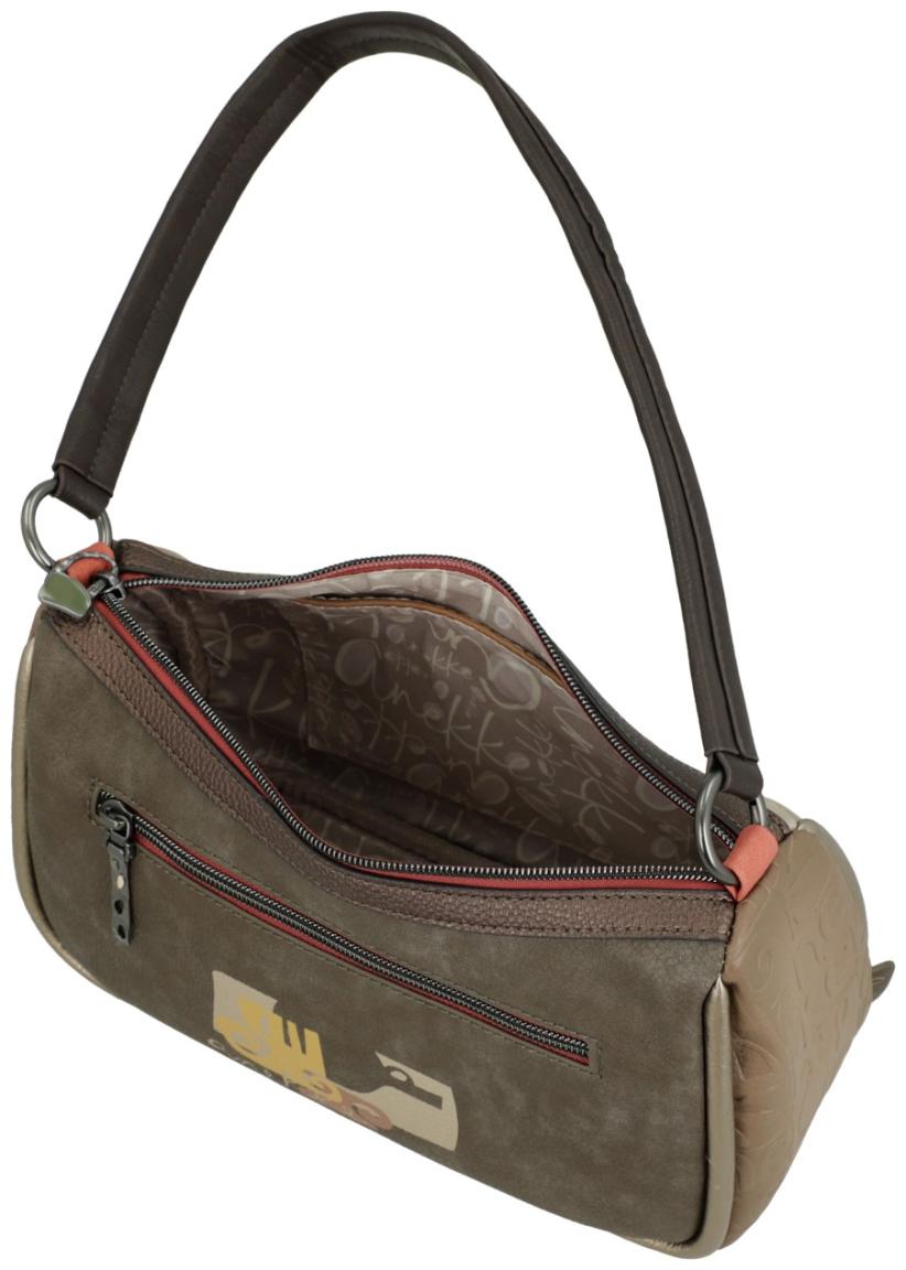 Anekke kompakte Damenhandtasche taupe Muse Print beige
