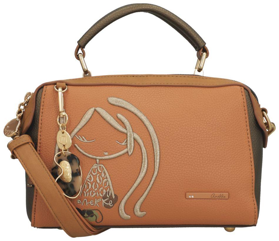 Anekke sytlische Kurzgrifftasche orange Sophia bestickt Gaia