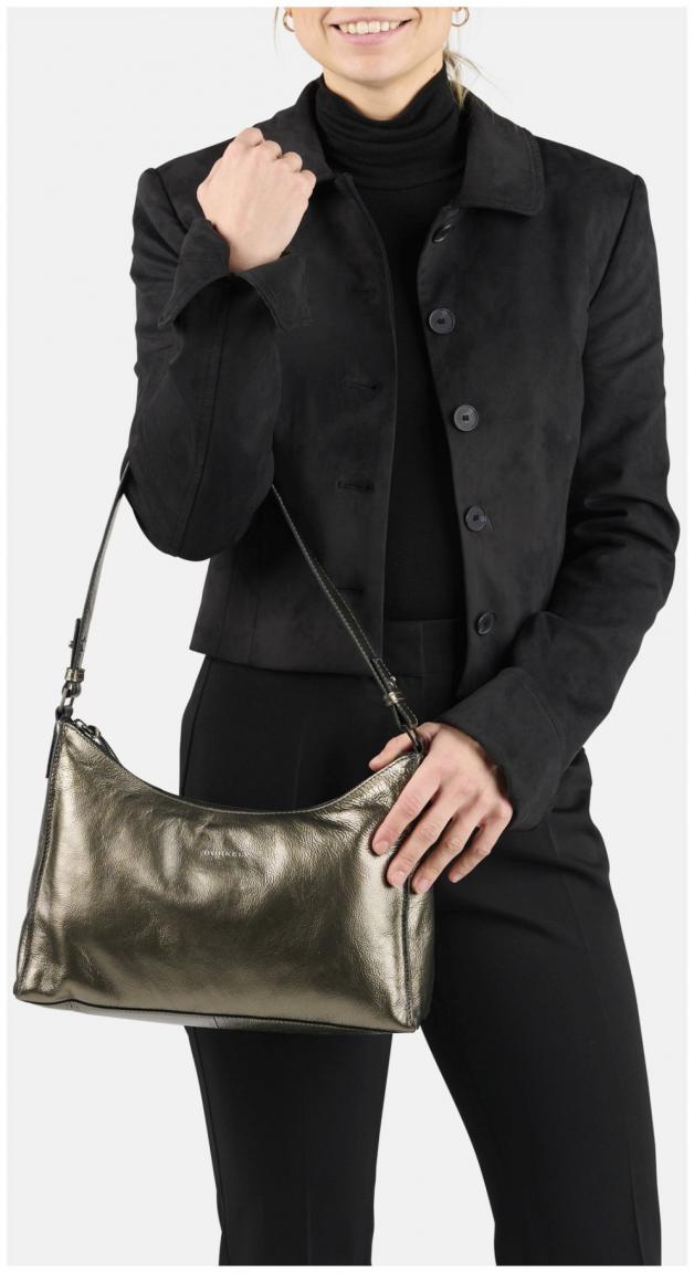 BURKELY Leder Handtasche Creased Crystal Gun Metal