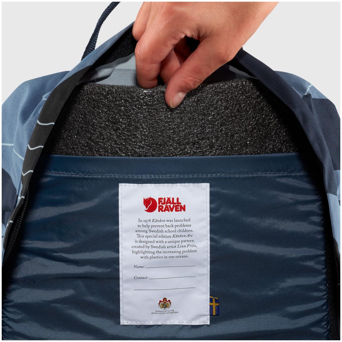 Backpack Fjällräven Kanken Art Sey grau Print