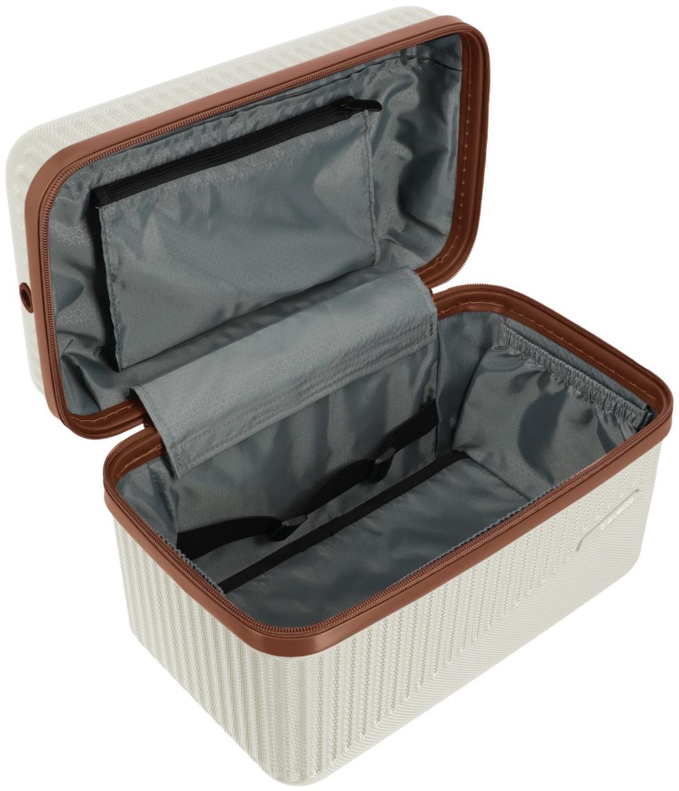 Beautycase Travelite Bali weiß cognac Hartschale