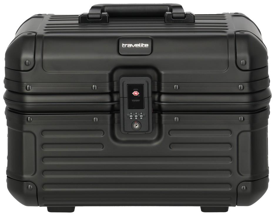 Beautycase schwarz Travelite Next Aluminium mit TSA-Schloss