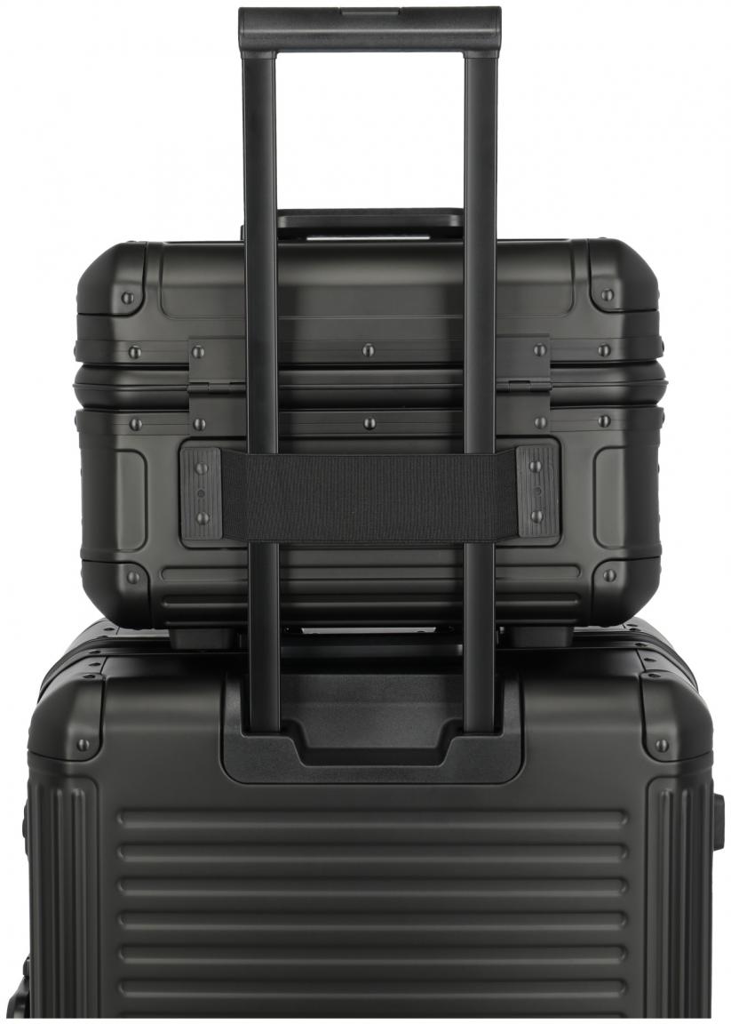 Beautycase schwarz Travelite Next Aluminium mit TSA-Schloss
