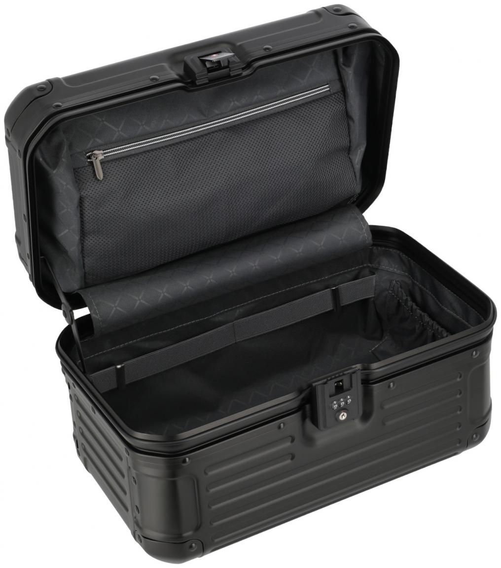Beautycase schwarz Travelite Next Aluminium mit TSA-Schloss
