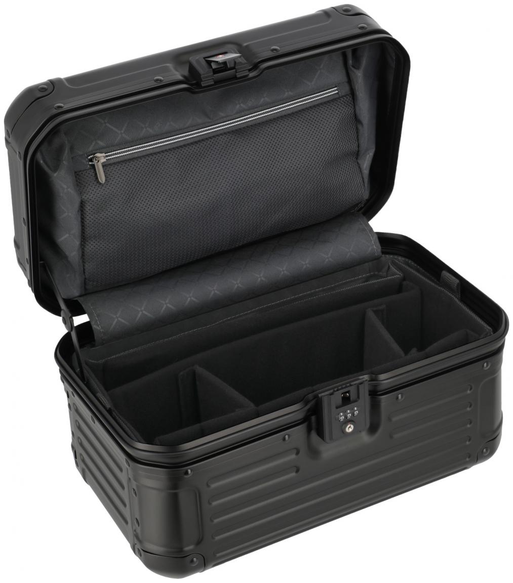 Beautycase schwarz Travelite Next Aluminium mit TSA-Schloss
