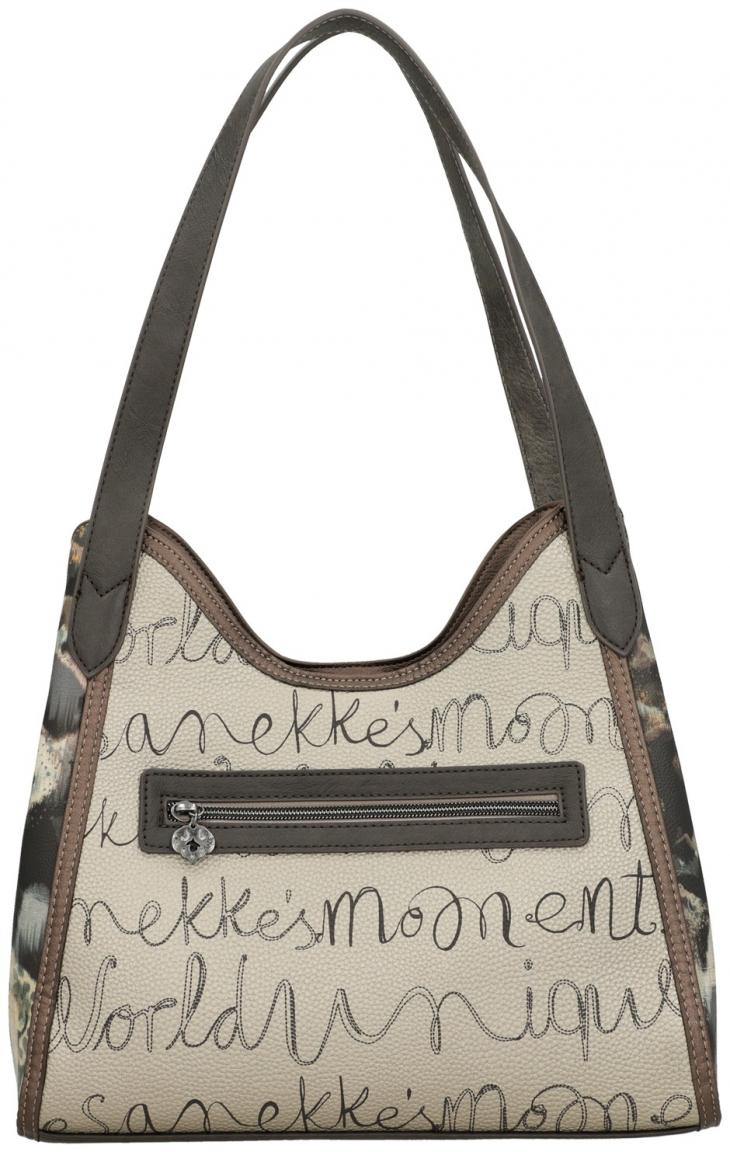 Beuteltasche Anekke Real Comicprint beige metallic Glitzer