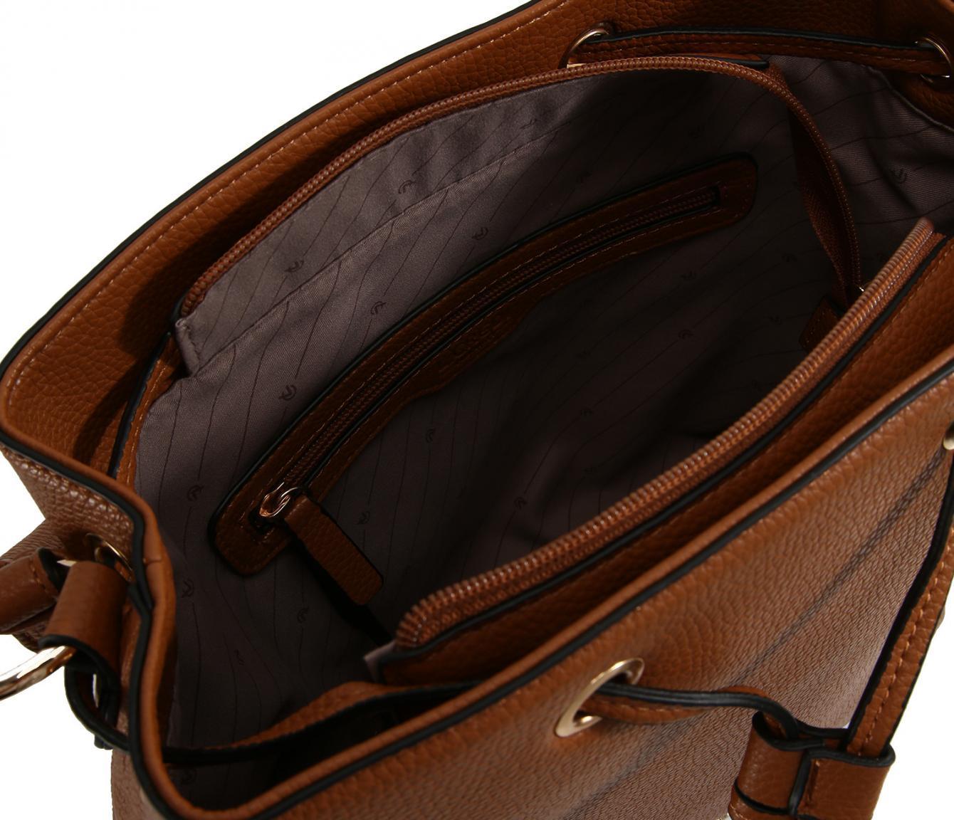 Beuteltasche Ebony L.Credi Cognac braun