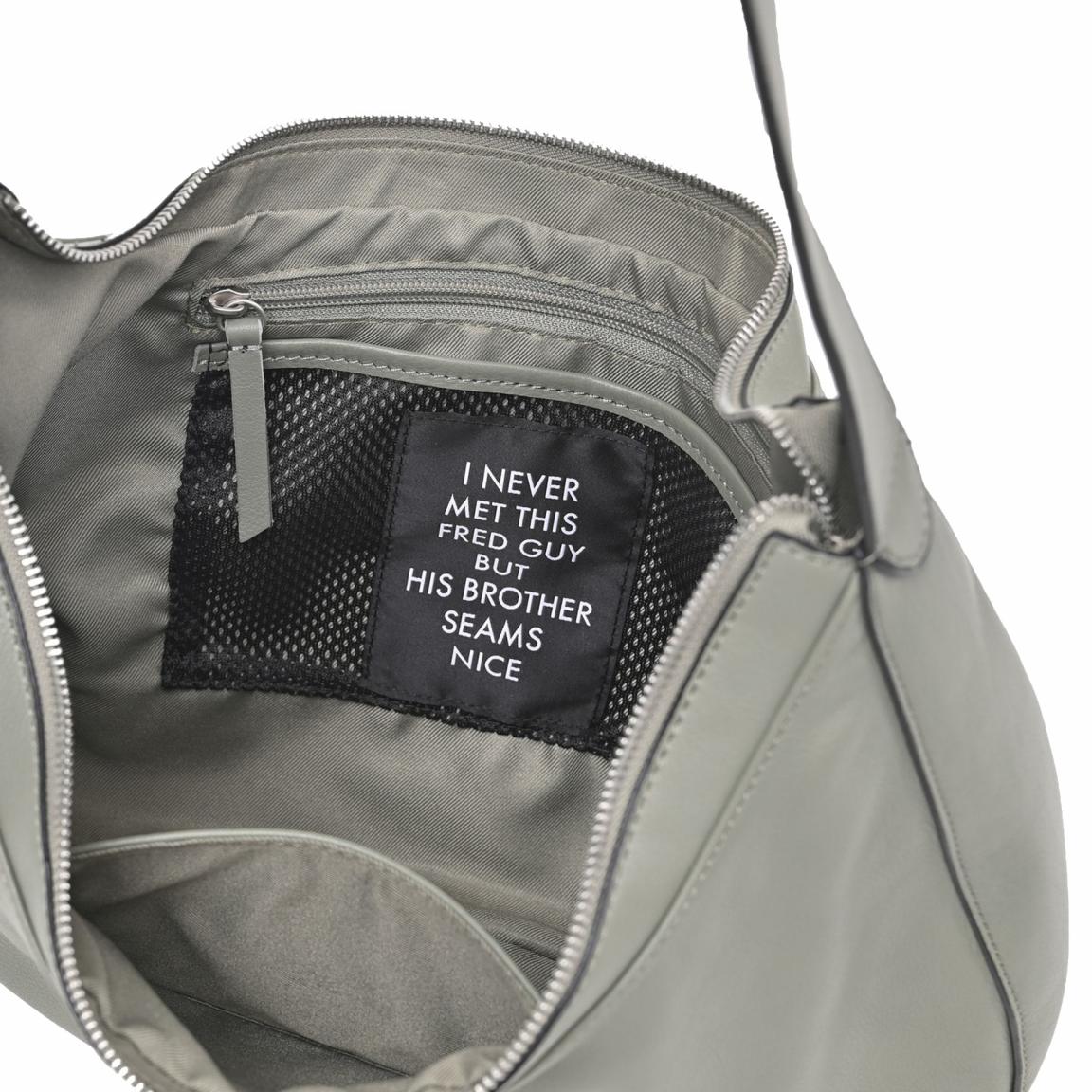 Beuteltasche Leder Ginsberg Small FREDsBRUDER Sage Military