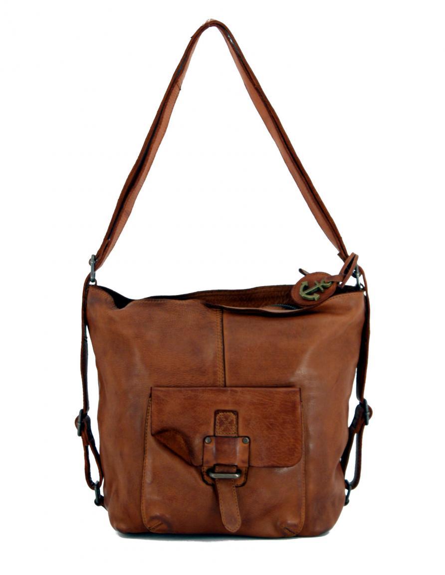 Beuteltasche Lederrucksack Lola Harbour2nd Mustard gelb